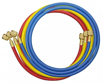 Шланги заправочные VALUE VRP-U-RYB 0,9м R-12, R22, R134A, R404A, R407C, R507 500psi (комплект-3шт)