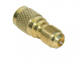 Переходник AD87 R22-R410, мама на фреон R410:1/2"-20UNF(5/16"SAE); папа на фреон R22 (1/4"SAE)